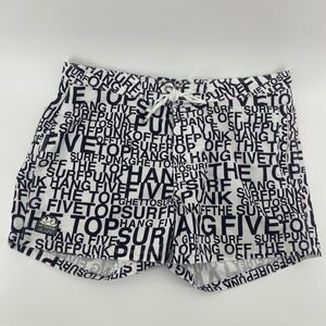 Sundek Neil Barrett Swim Trunks Mens 36 White Black Surf Punk Board Shorts